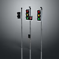 Modern Floor Lamps With Traffic Light Inspired Design And Metal Poles