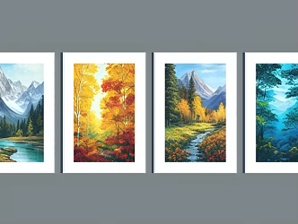 Landscape Oil Painting Landscape Oil Painting Decorative Oil Painting Decorative Painting Hanging Painting Oil Painting Landscape Mountain Oil Painting 3d model
