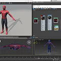 Game Movie Character SpiderMan 3D Model Red and Blue Costume with Spider Emblem Standing