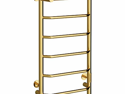 Stylish Golden Bathroom Towel Rack With Multiple Rails For Home Use 3d model