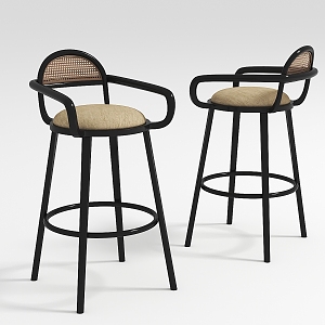 French Bar Chair 3d model