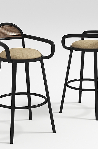 French Bar Chair 3d model