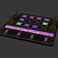 Modern Electronic Control Panel With Colorful Buttons Black Knobs And Pink Accent Strip
