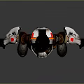 Futuristic Sci fi Character Wearing Orange Black Outfit With Goggles And Mechanical Armor