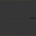 Medieval Wooden Sword with Red Hilt and Metal Accents Detailed Design