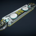 Sleek Modern Household Daily Use Product Long Strip Shape With Circular Platforms Yellow Accent Lines