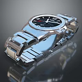 Elegant Stainless Steel Watch With Black Dial And Link Bracelet For Fashion Accessories Wear