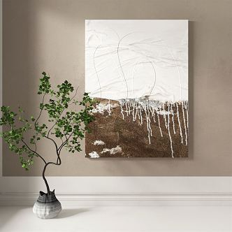 Quiet abstract painting decorative painting 3d model