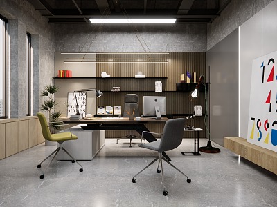 Industrial LOFT Office 3d model