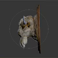 Bull Head Animal Wall Decor With Wooden Shield Background For Home Decoration