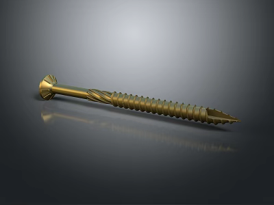 Premium Gold Colored Metal Screw Essential Hardware Tool For Various Repair And Building Needs 3d model