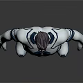 Game Movie Character Male with White Blue Bodysuit 3D Model Standing Pose Futuristic Design