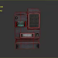 Vintage Metal Machine With Green Glowing Screen And Skull Design Control Panel
