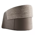 Modern Leisure Chair With Gray Fabric Seat And Dark Brown Leather Armrests