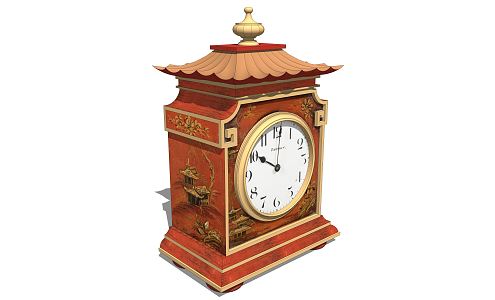 New Chinese clock and clock 3d model