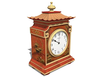 New Chinese clock and clock 3d model
