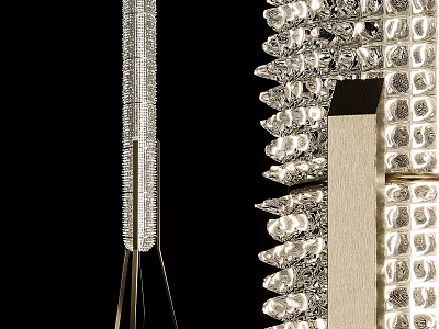Elegant Modern Floor Lamp With Crystal Accents And Gold Metal Stand Design 3d model