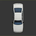 White Sedan Car With Sleek Design On Reflective Surface Background 3d model