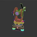 Olive Green Medical Device With Pink Circular Component Knobs And White Support Feet Structure
