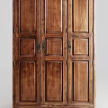 Classic Wooden Wardrobe Design With Multi Door And Metal Handles Featuring Natural Wood Grain Details
