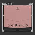 Fery Pink Electric Grill Modern Design with Black Handles and Control Knobs 3d model