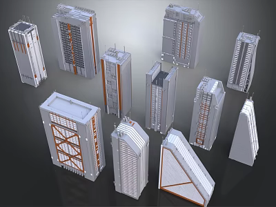 Modern Architectural High Rise Models Featuring Diverse Designs And Unique Structures 3d model