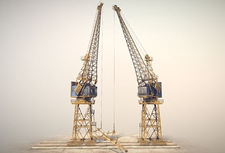 Industrial tower crane hoisting equipment hoisting equipment 3d model