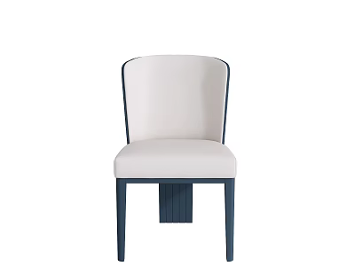 Elegant Modern Dining Chair With Upholstered White Seat And Curved Dark Frame 3d model