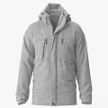 Blue And Gray Hooded Jacket With Zip Pockets And Contrast Sleeves