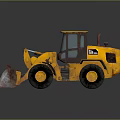 Yellow Construction Loader With Front Bucket And Large Black Tires 3d model