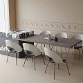 Stylish Modern Dining Chairs With Black Metal Legs And Light Gray Seats