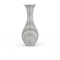Modern Office Interior Design With White And Gray Striped Vase Decor 3d model