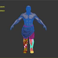 Shirtless Bald Man With Muscular Build Red Loincloth Brown Belt Knee Boots And Gray Background