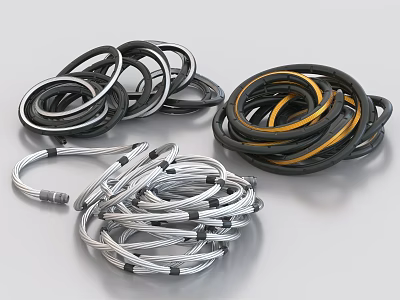 Variety of Household Rubber Rings and Hoses for Home Use 3d model