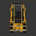 Yellow Industrial Forklift With Front Forks And Operator Cab And Solid Rubber Wheels 3d model