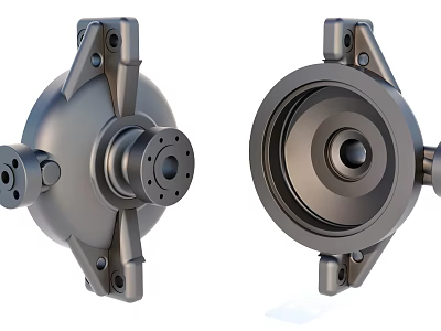 Industrial Metal Mechanical Components With Flange Structure And Shaft Design 3d model