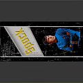 Decorative Metal Box With Colorful Character Graphics Xodus Text And Space Design