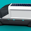 Modern Solar Powered Electric Truck Design With White Exterior And Solar Panels