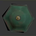 Vintage Green Mailbox With Gold Accents Dome Top And Dark Base