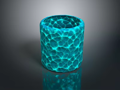 Blue Textured Water Landscape With Dark Background And Reflection 3d model