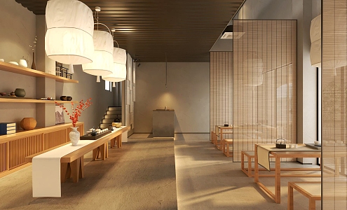 Japanese restaurant Japanese restaurant noodle restaurant sushi restaurant 3d model