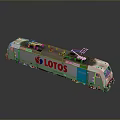 Modern Electric Train With LOTOS Logo And Pantograph On Top Design Features