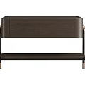 Modern Wooden Bedside Table With Dark Brown Finish And Metal Legs Sleek Design