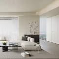 Modern Living Room Interior With White Sofa Black Accent Chair And Coffee Table