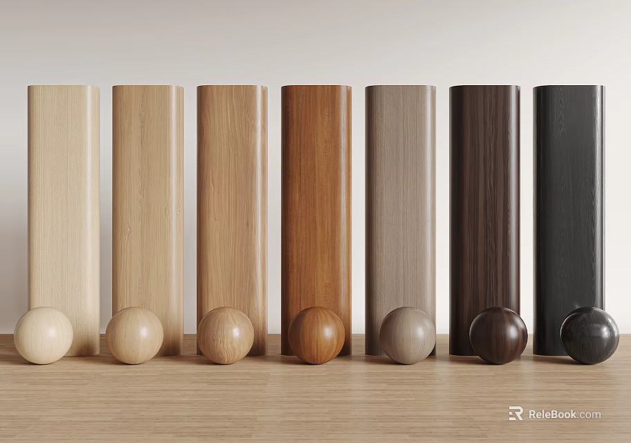 Various Wooden Wall Panels In Different Colors For Home Interior Decoration 3d model 