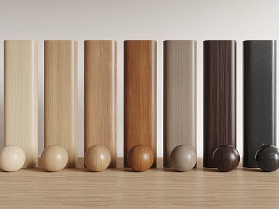 Various Wooden Wall Panels In Different Colors For Home Interior Decoration 3d model