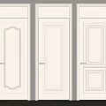 White Hinged Doors with Various Panel Designs and Classic Handles for Home Interior 3d model
