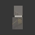Modern Staircase Design With Wooden Steps Black Metal Railings And Landing