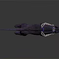 Mythical Dog Like Creature With Chain Collar Horns And Glowing Purple Accents