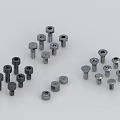 Assorted Hardware Fasteners With Various Sizes And Types Of Bolts Nuts On White Background